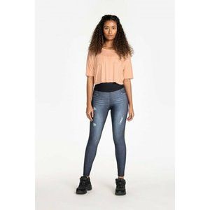 NEW Medium LIVE Denin Effect Legging Made In Brazil Blue O1011